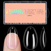 Picture of AILLSA Short Almond Nails 504PCS Clear Soft Gel Nail Tips Press on False Nail Tips Full Cover Fake Gelly Nail Tips for Nail Extension DIY Home Salon Gift, 10 Sizes Preshaped Nail Tips