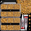 Picture of Resin Jelly Rhinestones for Crafting with B7000 Jewelry Glue, 2 Boxes Gold Flatback Crystals with 2Pcs 10ml Glue, Bedazzling Non Hotfix Gems for DIY Tumblers Clothing Shoes Manicure