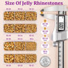 Picture of Resin Jelly Rhinestones for Crafting with B7000 Jewelry Glue, 2 Boxes Gold Flatback Crystals with 2Pcs 10ml Glue, Bedazzling Non Hotfix Gems for DIY Tumblers Clothing Shoes Manicure