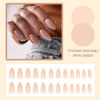 Picture of YOSOMMK Nude Press on Nails Almond Shaped Fake Nails Medium Glossy Stick on Nails Natural Full Cover False Nails Acrylic Glue on Nails for Women
