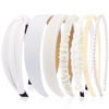 Picture of AHONEY 7 Pack White Headbands for Women Girls Headband Non Slip Hairbands Cute Hair Accessories Multi-style Headband Pack Wedding Head Band (White)