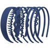 Picture of AHONEY 7 Pack Blue Headbands for Women Mens Headbands with Teeth Non Slip Hairbands for Women's Hair Accessories Comb Headband Diademas Para Mujer (Navy blue)