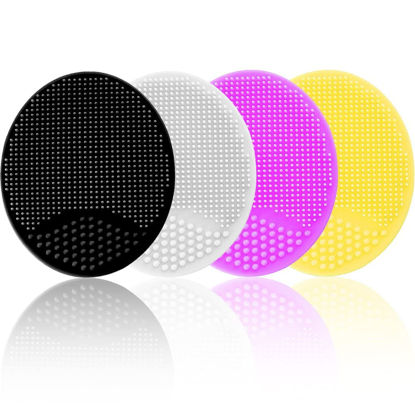 Picture of Face Scrubber, Facial Exfoliator, Face Scrub Brush, Soft Face Brush, Silicone Facial Cleansing Brush, Face Exfoliator Blackhead Acne Pore Pad Cradle Cap Face Wash Brush for Deep Cleaning Skin 4 Pack