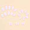 Picture of Short Press on Nails Square Fake Nails Light Pink Full Cover Acrylic Nails Press ons Silver Glitter Glue on Nails Glossy False Nails Artificial Stick on Nails for Women 24Pcs