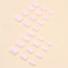 Picture of Short Press on Nails Square Fake Nails Light Pink Full Cover Acrylic Nails Press ons Silver Glitter Glue on Nails Glossy False Nails Artificial Stick on Nails for Women 24Pcs