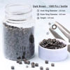 Picture of NIACONN 1000pcs Microlink Beads 4mm Silicone Lined Hair Tinsel Beads Micro Link Rings for Hair Extension - dark Brown