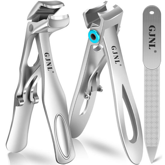Picture of 2024 Toe Nail Clippers for Thick Nails for Seniors, Popular Angled No Splash Self Collecting Fingernail with Catcher & 16mm Ultra Sharp Wide Jaw Nail Clippers for Men, Novelty Gifts for Men Women