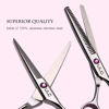 Picture of Hair Cutting Scissors Thinning Shears Kit ULG Professional Hairdressing Texturizing Salon Razor Edge Scissor Japanese Stainless Steel 6.5 inch Pink