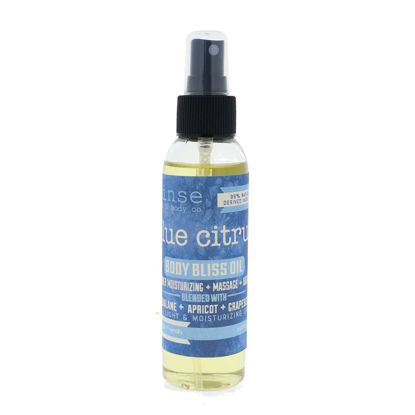 Picture of Rinse Bath & Body Blue Citrus Body Oil Moisturizer Spray - Natural, Light & Fast Absorbing | Squalane, Grapeseed & Apricot Oil | All Skin Types | Shower & Massage | Vitamin E | Handmade | 4floz