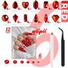 Picture of qiipii 2052Pcs Red Nail Art Rhinestones Multi Shapes Crystal Flatback Rhinestones Gems Siam Red Round Beads K9 Glass Stones Diamonds Jewels Nail Art Supplies Charms for Nails Faces Eyes Makeup Crafts