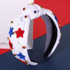 Picture of MOLOCH American Flag Headband 4th of July Headband Red White Blue USA Stars Heart Knotted Headband for Women Rhinestone Crystal Patriotic Hairband Party Hair Accessory Stars