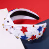 Picture of MOLOCH American Flag Headband 4th of July Headband Red White Blue USA Stars Heart Knotted Headband for Women Rhinestone Crystal Patriotic Hairband Party Hair Accessory Stars