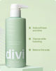 Picture of divi Moisturizing Shampoo for Women and Men - Gently Cleanses and Removes Scalp Buildup - Hydrates, Strengthens, and Nourishes Hair - Vegan, Cruelty-Free, Paraben-Free, 12 Fl Oz