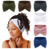 Picture of Tobeffect 7 Inches Wide Headbands for Women, Extra Large Turban Headband Boho Hairband Hair Twisted Knot Accessories, 6 Pack