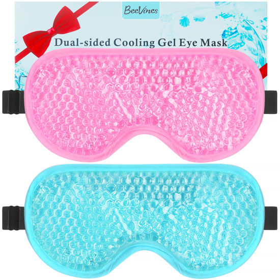 Picture of BeeVines Gel Eye Mask, 2 Pack Cooling Ice Masks for Puffy Eyes for Men & Women, Cold & Warm Compress for Post Surgery, Puffiness, Allergies, Sinuses & Migraines Treatment