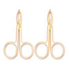 Picture of Motanar 2 Pieces Tweezers Scissor Handle Straight Tip Scissor Shaped Eyebrows Tweezers for Hair Plucker Remover Facial Hair Eyebrows Care (Golden)