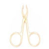 Picture of Motanar 2 Pieces Tweezers Scissor Handle Straight Tip Scissor Shaped Eyebrows Tweezers for Hair Plucker Remover Facial Hair Eyebrows Care (Golden)