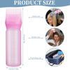 Picture of Pimoys Root Comb Applicator Bottle 6 Ounce, Oil Applicator for Hair Dye, Hair Oiling Bottle Brush with Graduated Scale, Pink