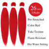 Picture of Gozill Red Braiding Hair Pre stretched Kanekalon Prestretched Human Braiding Hair Extensions Ez Braid Knotless 26 Inch