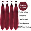 Picture of Gozill Dark Red Braiding Hair Pre stretched Burgundy Boho Braids Kanekalon Prestretched Braiding Hair for Bohemian Hair Ez Braid Micro Braiding Hair Synthetic Curly Deep Wave Braids