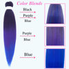 Picture of Gozill Purple Blue Braiding Hair Pre stretched Box Braid Kanekalon Braiding Hair Prestretched Human Hair 26Inch