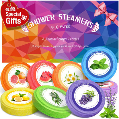 Picture of Valentines Day Gifts for Her, Shower Steamers Aromatherapy, Natural Essential Oil Home SPA Self Care Stress Relief Shower Bombs, Galentines Birthday Gifts for Women, Sister, Mom, Teen Girls (8 Pack)