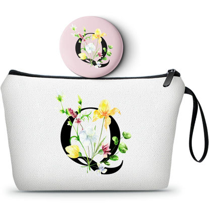 Picture of SEAMOON Personalized Makeup Bag,Gifts for Moms Birthday,Bridesmaid Gifts,Custom Makeup Bag with Mirror,Gifts for Woman Unique,Sister Gifts,Mothers day Gifts,Personalized Gifts,Christmas Gifts,Q