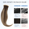 Picture of DOORES Tape in Human Hair Extensions, Balayage Chocolate Brown to Honey Blonde 18 Inch 40pcs 100g, Real Hair Extensions Tape in Straight Skin Weft Natural Hair