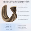 Picture of DOORES Tape in Human Hair Extensions, Balayage Chocolate Brown to Honey Blonde 18 Inch 40pcs 100g, Real Hair Extensions Tape in Straight Skin Weft Natural Hair