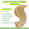 Picture of LORIEN Clip in Hair Extensions Real Human Hair, 20 Inch 105g, 18/613 Dark Blonde Highlighted Bleach Blonde, Clip in 100% Brazilian Remy Human Hair Extensions 8pcs Per Set with 18 Clips Double Weft