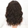 Picture of AISI HAIR Natural Brown Synthetic Curly Wavy Bob Wig with Bangs for Women, 21-23 Inches