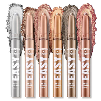 Picture of Jolilab Eyeshadow Stick Set, 6 Colors Matte Professional Bright-Colored Contouring and Highlight Eyeshadow Stick, Cream Eyeshadow Waterproof Long Lasting High Pigmented Eye Shadow. (6, Set B)
