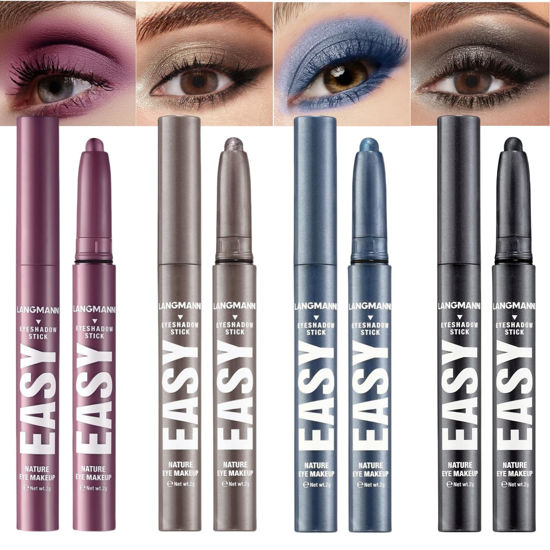 Picture of Jolilab Eyeshadow Stick Set, 4 Colors Matte Professional Bright-Colored Contouring and Highlight Eyeshadow Stick, Cream Eyeshadow Waterproof Long Lasting High Pigmented Eye Shadow. (4, 18+21+22+23)