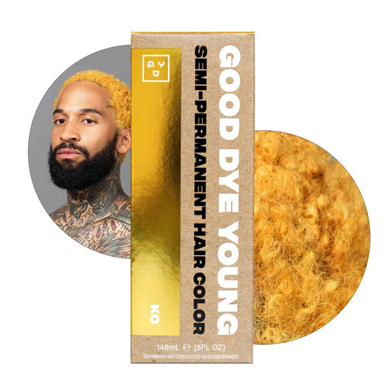 Picture of Good Dye Young Semi Permanent Hair Color (KO Gold) - UV Protective, Conditioning, Temporary Color Lasts 15-24+ Washes - PPD-free, Cruelty-Free & Vegan
