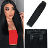 Picture of WindTouch Clip in Hair Extensions Real Human Hair #1 Jet Black Hair Extensions 15Inch 7pcs 70g Straight Remy Human Hair Clip in Extensions Soft Natural Clip ins