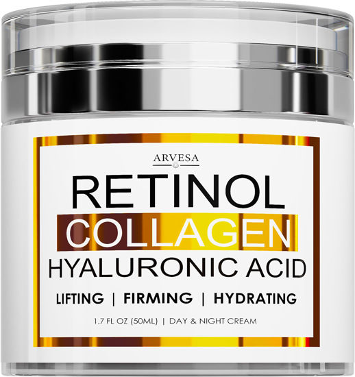 Picture of Retinol Cream for Face - Facial Moisturizer with Collagen and Hyaluronic Acid - Anti Aging Face Cream for Women and Men - Day and Night - Wrinkle - Neck & Décolleté