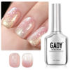 Picture of GAOY Shimmer Gel Nail Polish, 16ml Translucent Jelly Glitter Gel Polish, Soak Off UV Gel for Nail Art DIY at Home, 1610 Milky Peach