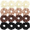 Picture of 16 Pcs Satin Hair Ties and Holders for Women - Big Scrunchies for Thick, Curly Hair, Ponytail Holders, Cute Pony Tails, No Crease or Damage