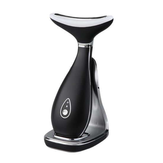 Picture of VRAIKO Lily Neck Face Massager, Face Sculpting Tool, Skin Rejuvenation Device with Thermal, Triple Action LED and Vibration, for Anti-Aging, Lifting and Tightening Sagging Skin (Frosted Black)