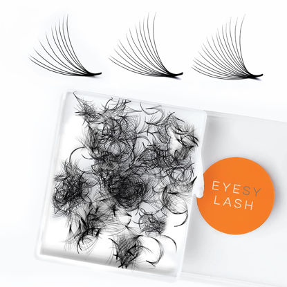 Picture of Eyesy Lash 500 Promade Fans - 10D 0.07 Size 12mm Curl CC - Premade Lash Fans for Eyelash Extensions Fluffy Mega Volume Lashes Handmade Promades Eyelash Fans Loose Pre Made Fans Lash Extensions