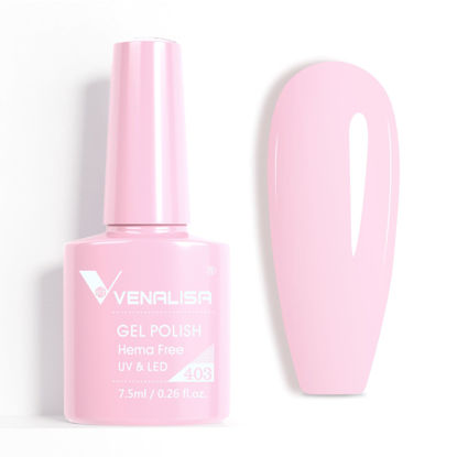 Picture of VENALISA Pink Gel Nail Polish 1 Pcs Baby Pink Color Gel Polish Soak Off UV Gel DIY at Home Manicure Salon Nail Art For Girls Women