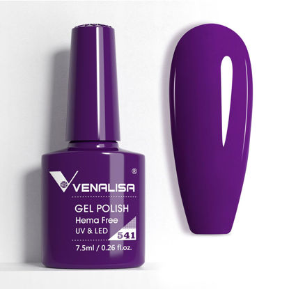 Picture of VENALISA Purple Gel Nail Polish 1 Pcs Dark Purple Color Gel Polish Soak Off UV Gel DIY at Home Manicure Salon Nail Art For Girls Women