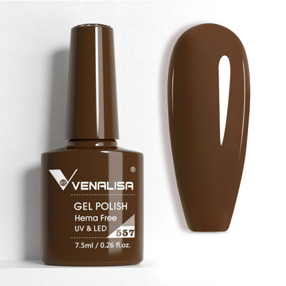 Picture of VENALISA Brown Fall Gel Nail Polish 1 Pcs Coffee Brown Color Fall Gel Polish Soak Off UV Gel DIY at Home Manicure Salon Nail Art For Girls Women