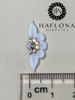 Picture of Set 8Pcs 3D Flowers Nails Charms With Rhinestone Gems Handmade by Acrylic Powder Design For Long Nail L,XL,XXL Flower Nail Art Floral Salon Decor Women Girls (White 3 Rhinestones-8Pcs)
