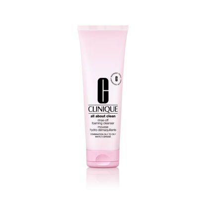 Picture of Clinique All About Clean Rinse-Off Foaming Facial Cleanser With Hyaluronic Acid + Glycerin For Oily Skin Types | Dissolves Makeup + Sunscreen, 8.5 Fl Oz