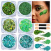 Picture of Teenitor Green Face Glitter, 6 Shapes Face and Body Glitter, Hair Glitter Gel, Body Glitter Gel for Body Makeup, Makeup Glitter Gel for Face, Body, Hair