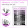 Picture of VEYESBEAUTY Lash Clusters Individual Eyelash Extensions Thin & Invisible Band DIY False Eyelashes for Self-application Newbie's Five-Second Series Wispy Lash Tray, Bomb 8-16mm Mixed Length