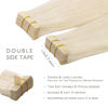 Picture of WENNALIFE Tape in Hair Extensions Human Hair, 20pcs 50g 16 inch Platinum Blonde Remy Hair Extensions Straight Human Hair Tape in Extensions Skin Weft Tape Extensions Human Hair