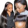 Picture of Straight Lace Front Wigs Human Hair 13x4 HD Transparent Lace Front Human Hair Wigs for Black Women Glueless Brazilian Virgin Hair Lace Frontal Wig 180% Density Pre Plucked with Baby Hair Hairline