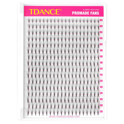 Picture of TDANCE Premade Fans Eyelash Extensions Premade Wispy Lash Extensions Middle Stem Heat Bonded Wispy Premade Fans Volume Lash Extensions(320-WISPY-7D-0.07-D-8-15)
